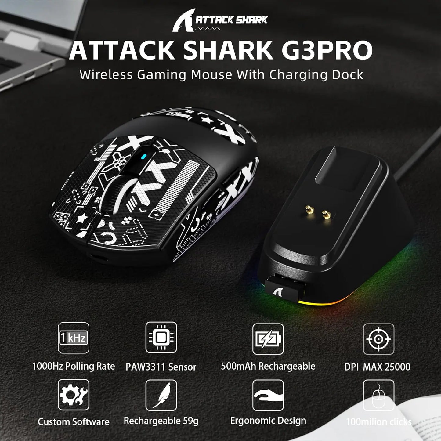 Attack Shark G3 PRO Black