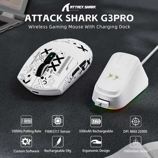 Attack Shark G3 PRO White